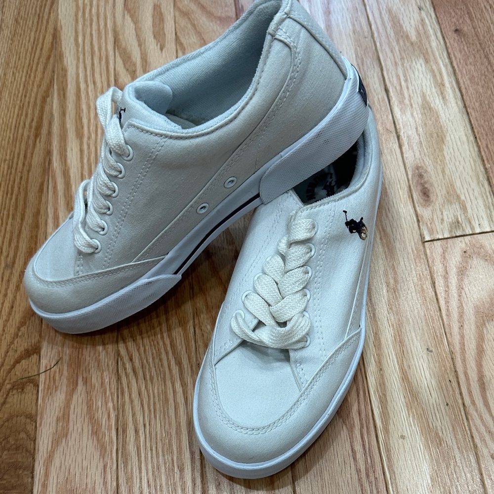 Polo by Ralph Lauren Cream Canvas Sneakers